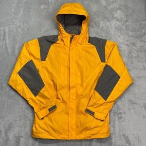 NWT Tri-Mountain Windbreaker Jacket Mens S Yellow Hooded Long Sleeve Full Zipper